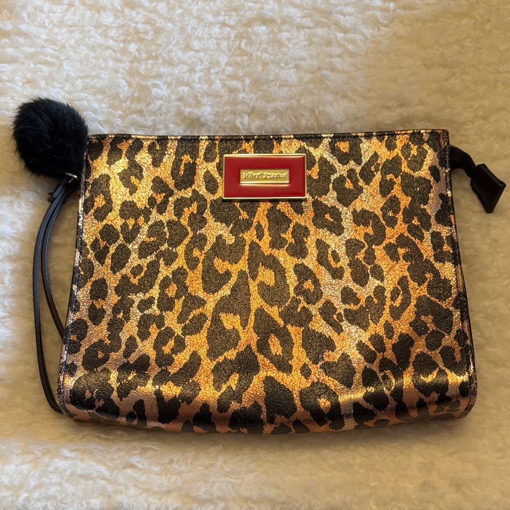 Betsy Johnson Metallic Leopard Clutch